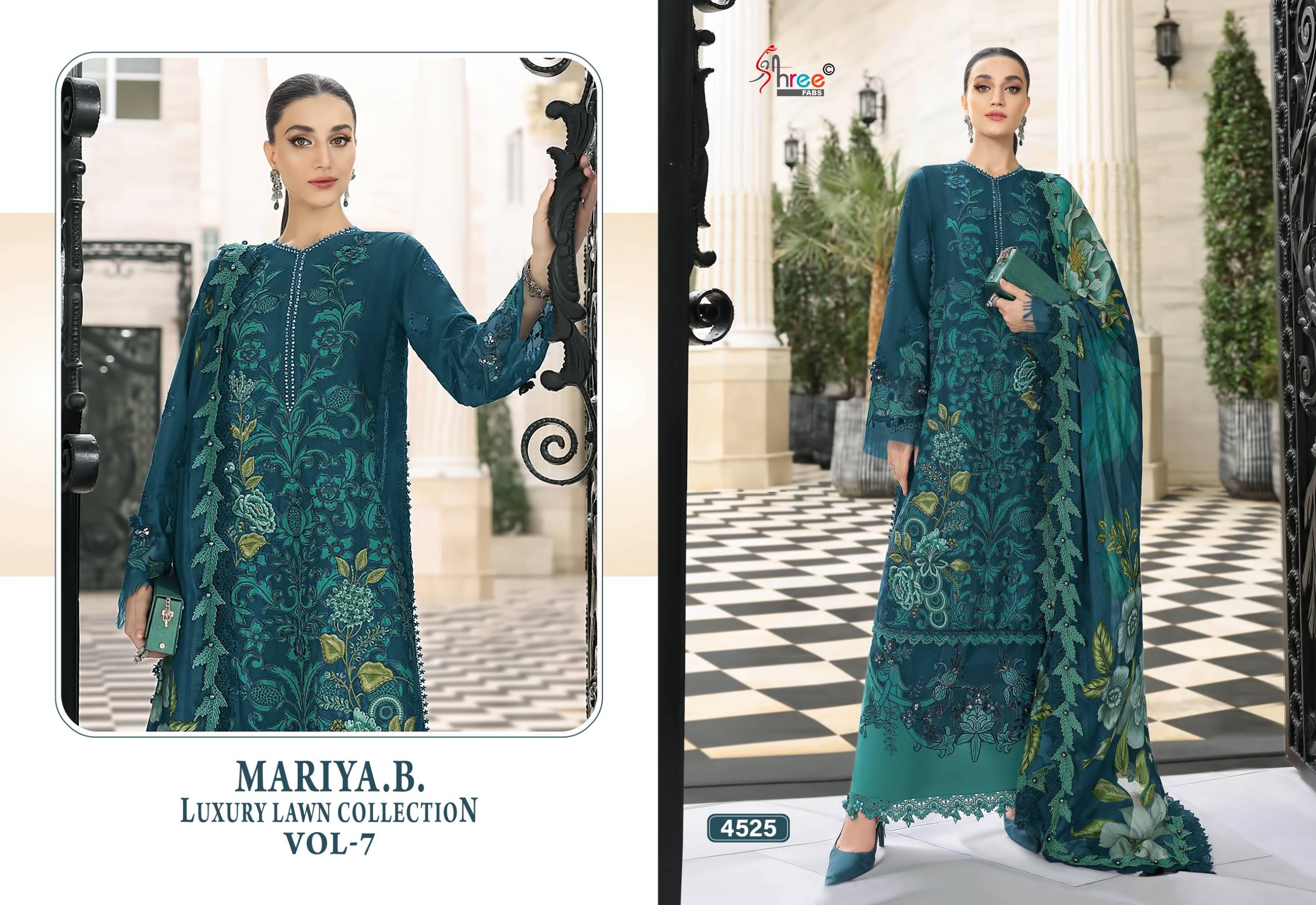 MARIYA B LUXURY LAWN COLLECTION VOL-7 By Shree fabs Indian Traditional casual wear Pakistani pure cotton dresses At Wholesale Price